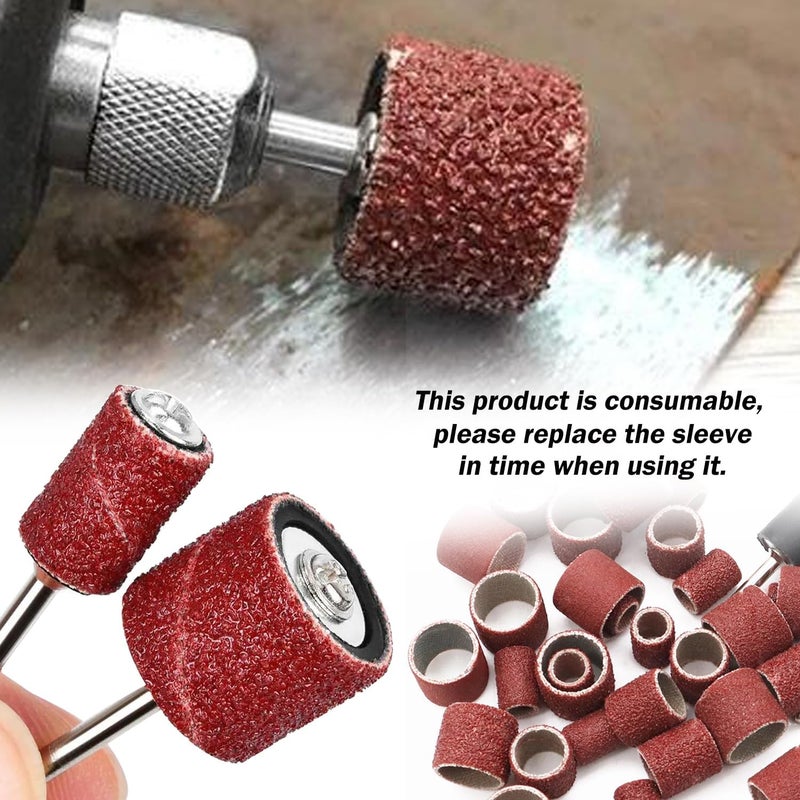 Sunxeke Sanding Drum Set for Dremel Rotary Tools-Includes 120 Aluminum Oxide Sanding Sleeves for Drum Sanders(120Grit) and 12 Drum Mandrels-Sanding Bits Tool Accessories with Box - Image 4